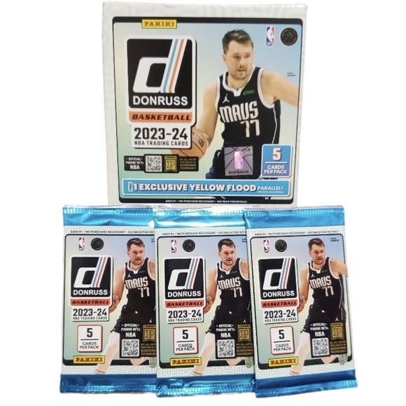 Panini 23-24 NBA Donruss Basketball Trading Cards 3 Packs Rated Yellow Flood - Picture 1 of 3